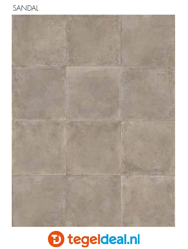 SIL Ceramiche, Industrial SANDAL, 90x90x2 cm, betonlook terrastegels