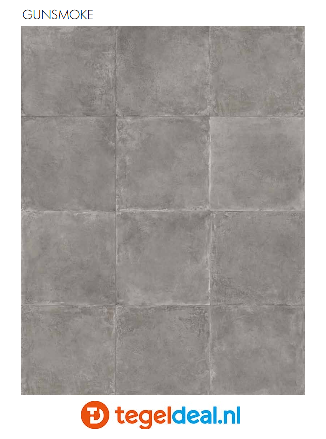 SIL Ceramiche, Industrial GUNSMOKE, 120x120 cm, betonlook tegels