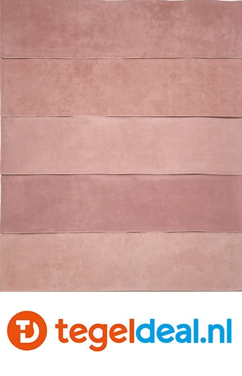 Revoir Paris, Atelier Vieux Rose, 6,2x25 cm mat, handvorm wandtegels
