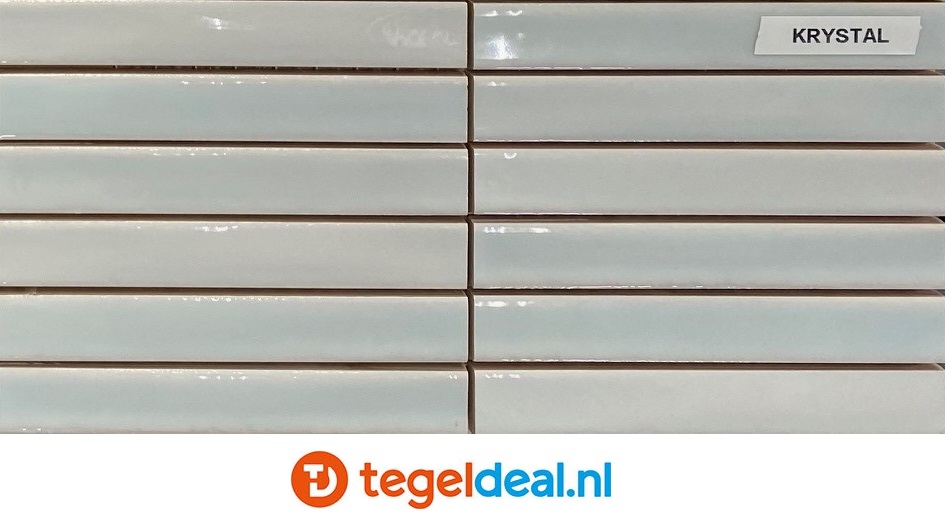 Short Stick Gloss Krystal, 2x15 cm, handvorm mozaïek wandtegels