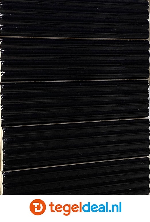 Equipe, Costa Nova, Onda BLACK Gloss 5x20 cm, art. 28483, wandtegels