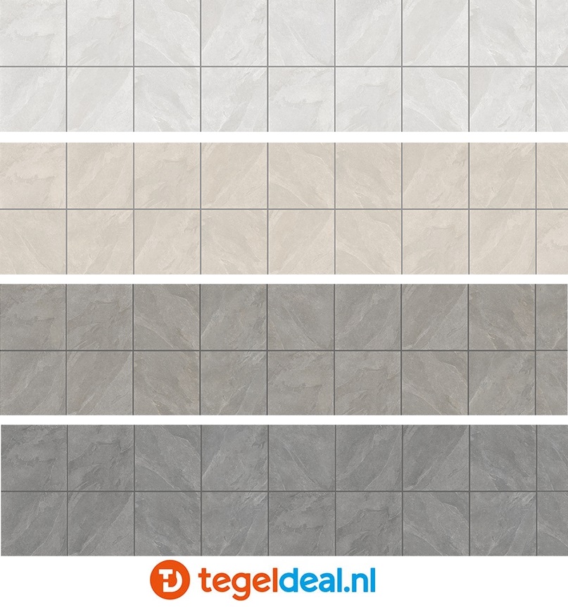 Ermes Aurelia, Ark Gesso, 120x120 cm Nat., natuursteenlook tegels