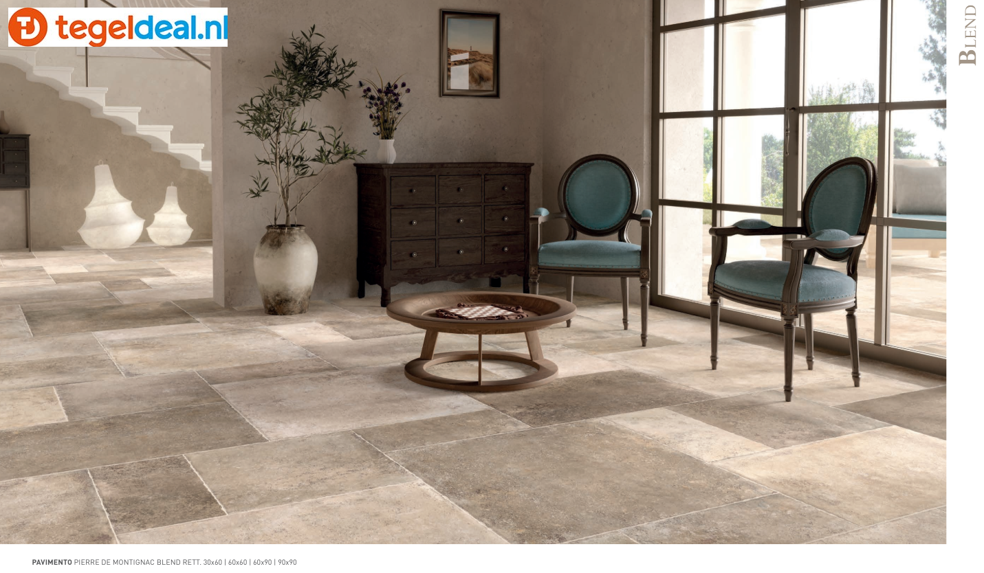 SIL Ceramiche, Pierre De Montignac Blend, 60x60 cm GRIP R11, natuursteenlook tegels