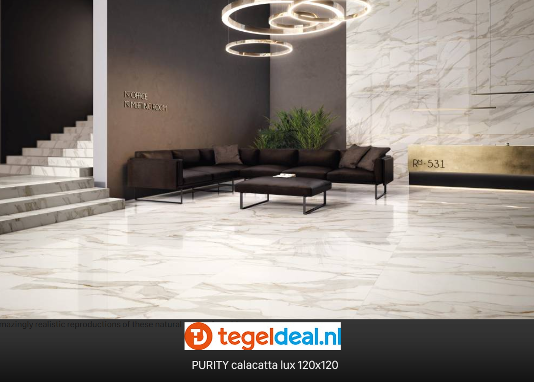 Supergres Purity of Marble, Calacatta Lux, 60x120 cm, marmerlook tegels