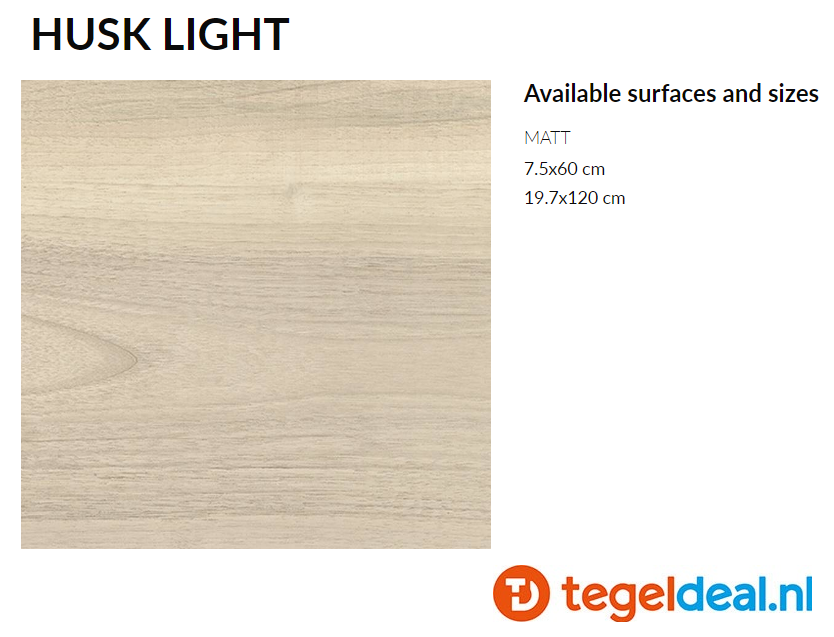 Supergres Husk Light, 7,5x60 cm, HLG6, houtlook tegels