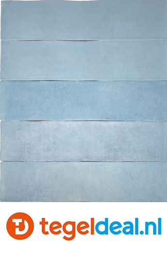Revoir Paris, Atelier Bleu Lumiere, 6,2x25 cm glans, handvorm wandtegels