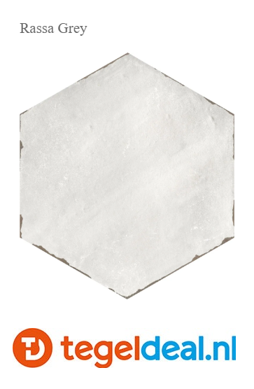 Nanda Tiles, Capri RASSA GREY, 14x16 cm hexagon tegels