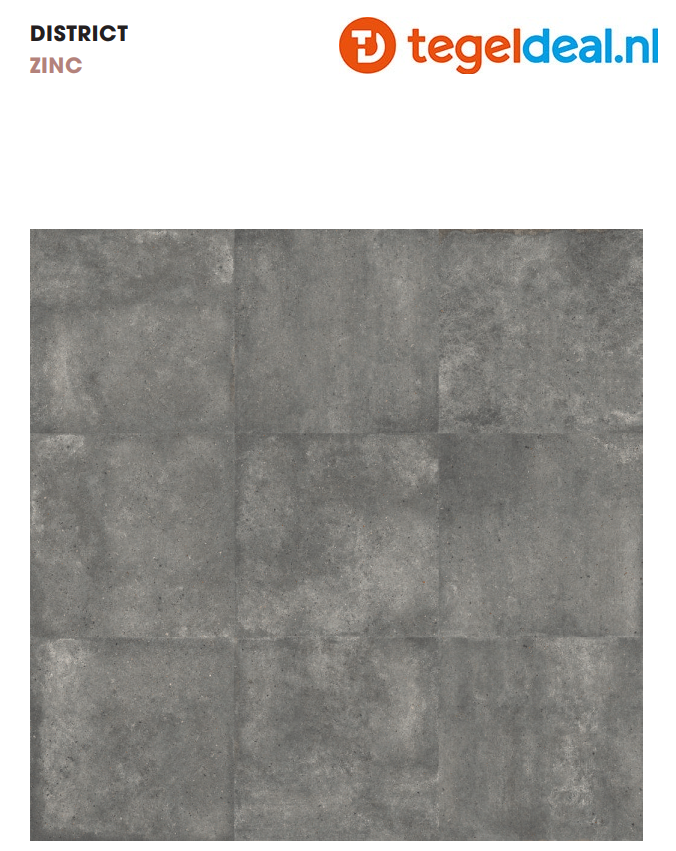 ASCOT DOM, District, Zinc OUT DRY-Grip, 90x90x2 cm, terrastegels