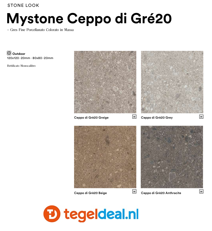 Marazzi, Mystone Ceppo di Gre, natuursteenlook tegels - 6 kleuren - 7 formaten