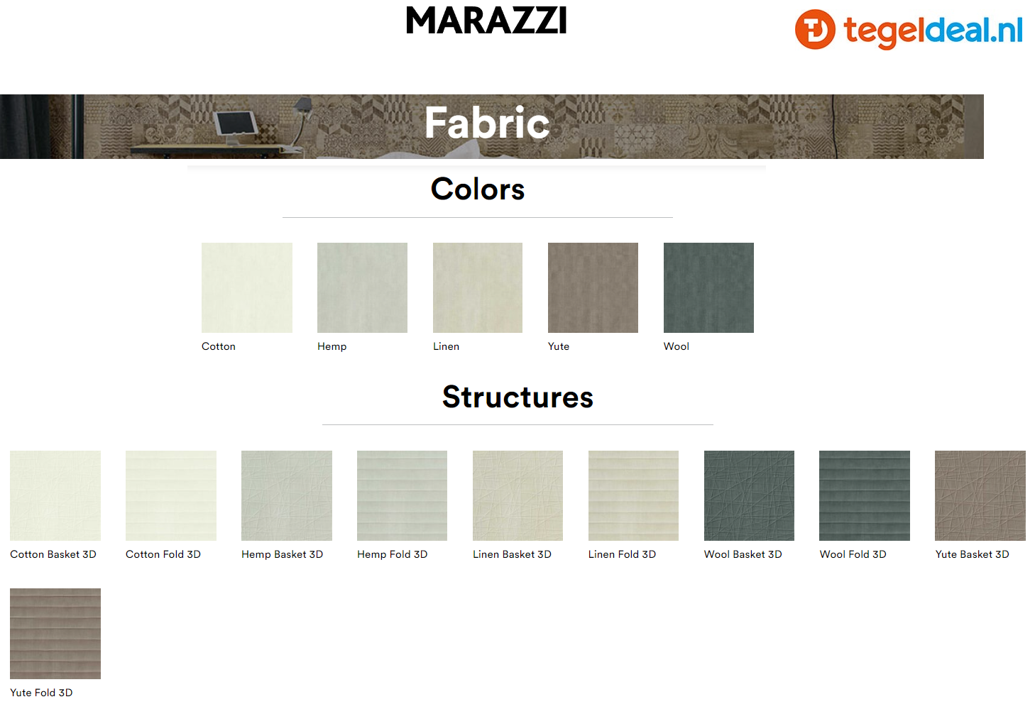 Marazzi Fabric, 40x120 cm textiellook wandtegels