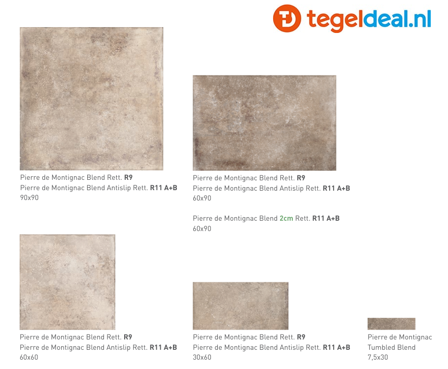 SIL Ceramiche, Pierre De Montignac Blend, 60x60 cm GRIP R11, natuursteenlook tegels