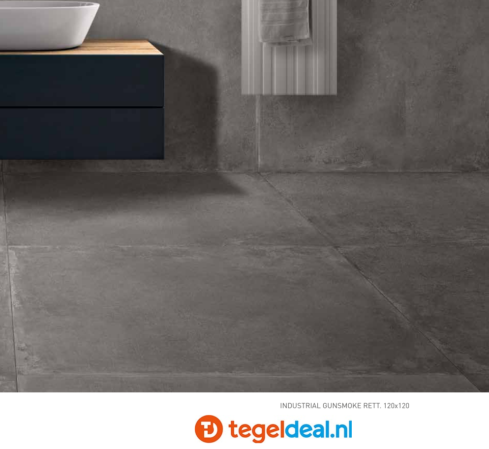 SIL Ceramiche, Industrial GUNSMOKE, 90x90x2 cm, betonlook terrastegels