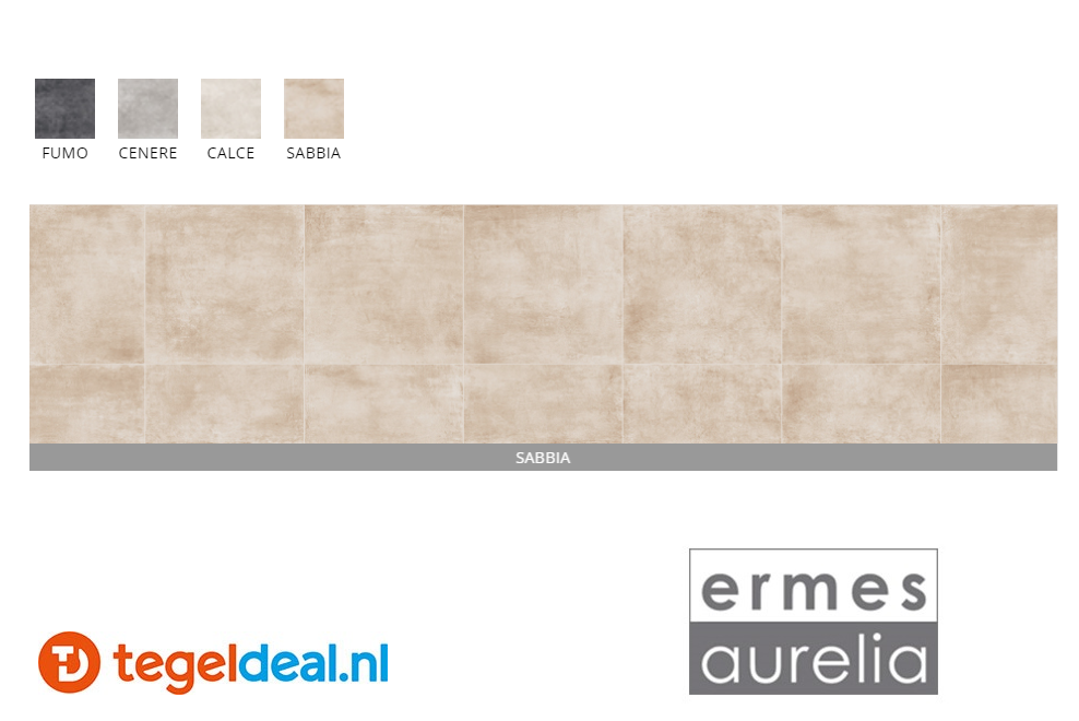 Ermes Aurelia, Domino Sabbia, 40x80,2 cm, cementlook tegels