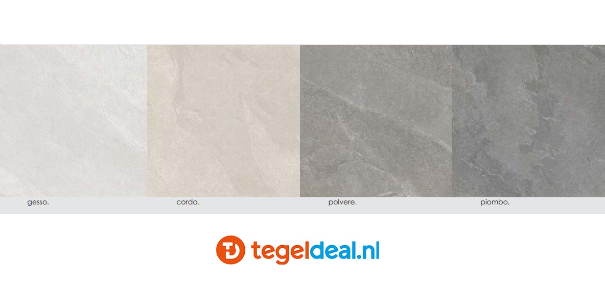 Ermes Aurelia, Ark Gesso, 120x120 cm Nat., natuursteenlook tegels