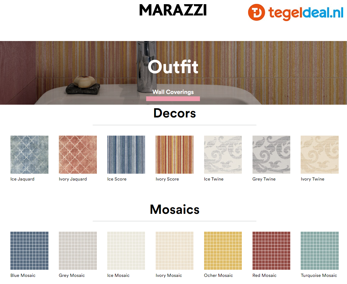 Marazzi Outfit, 25x76 cm kleurige wandtegels