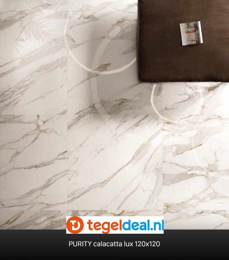 Supergres Purity of Marble, Calacatta Lux, 60x120 cm, marmerlook tegels