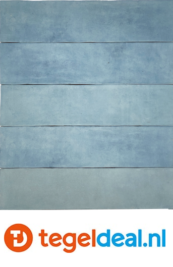 Revoir Paris, Atelier Turquoise, 6,2x25 cm mat, handvorm wandtegels