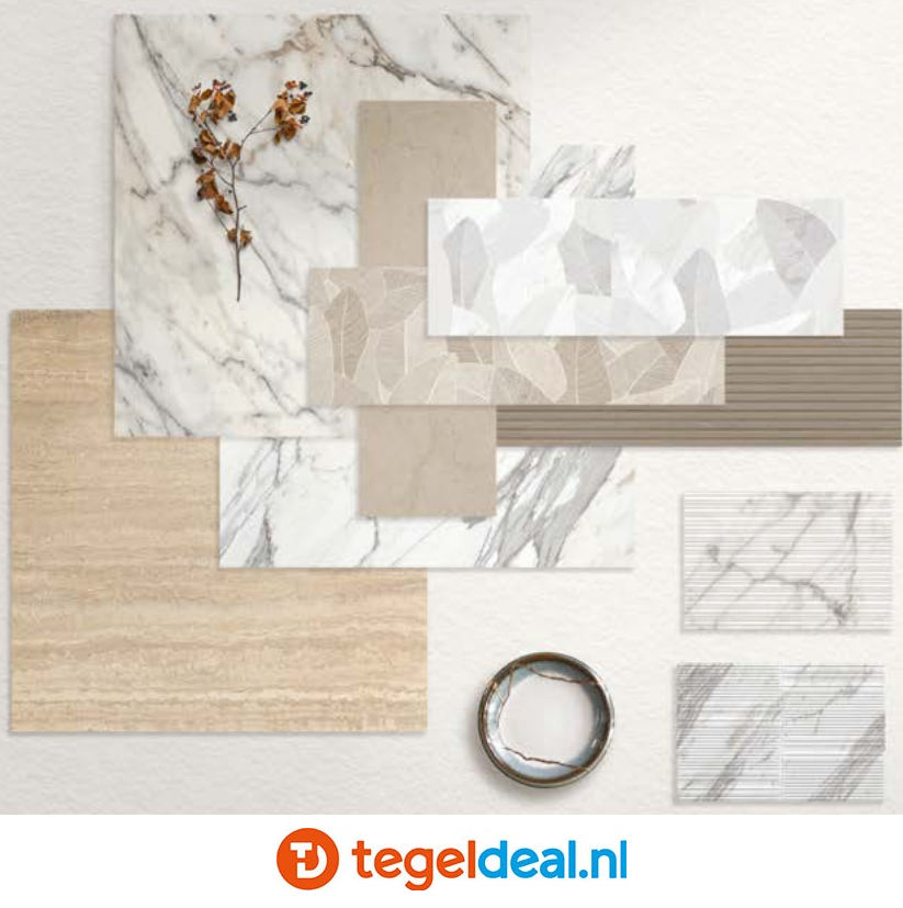 Marazzi Fabula, marmerlook tegels - 5 kleuren - 3 formaten 