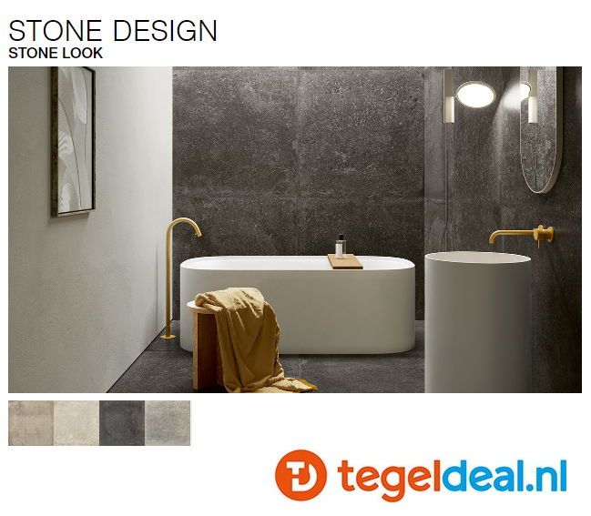 Isla Tiles, Stone Design TAUPE, 100x100 cm, art. 1006543, natuursteenlook tegels   