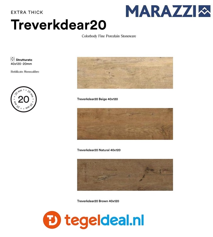 Marazzi Treverkdear, verouderde houtlook tegels - 3 kleuren - 3 formaten