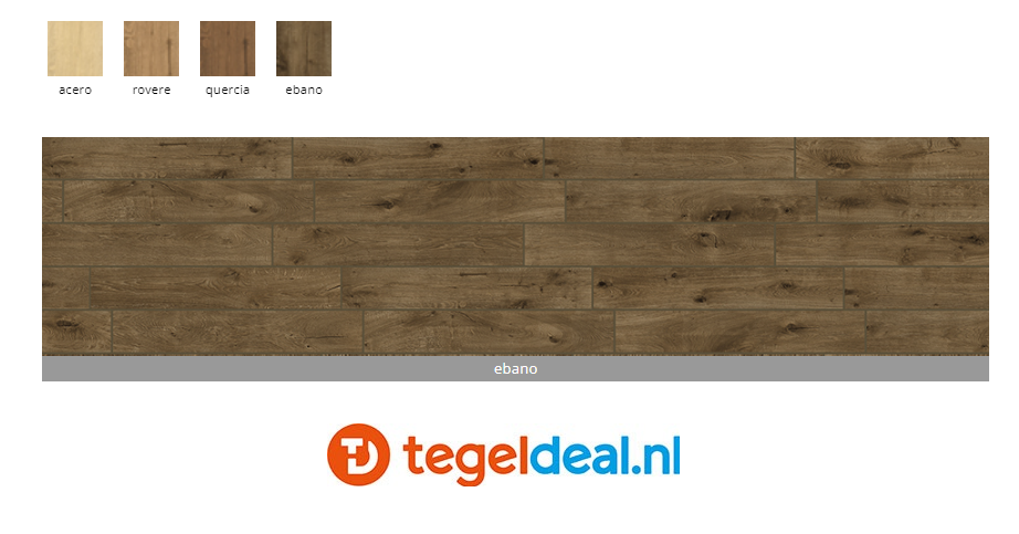 Ermes Aurelia, Bosco, Ebano 30x120 cm, houtlook tegels