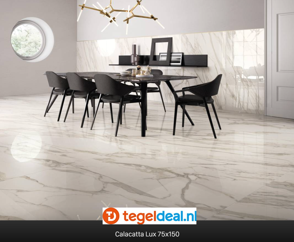 Supergres Purity of Marble, Calacatta Lux, 60x120 cm, marmerlook tegels