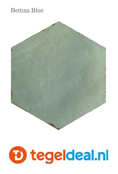 Nanda Tiles, Capri BETTINA BLUE, 14x16 cm, hexagon tegels