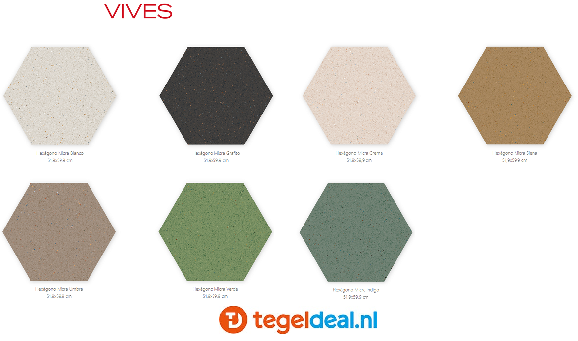 Vives Micra, 51,9x59,9 cm Hexagon terrazzo-look tegels 