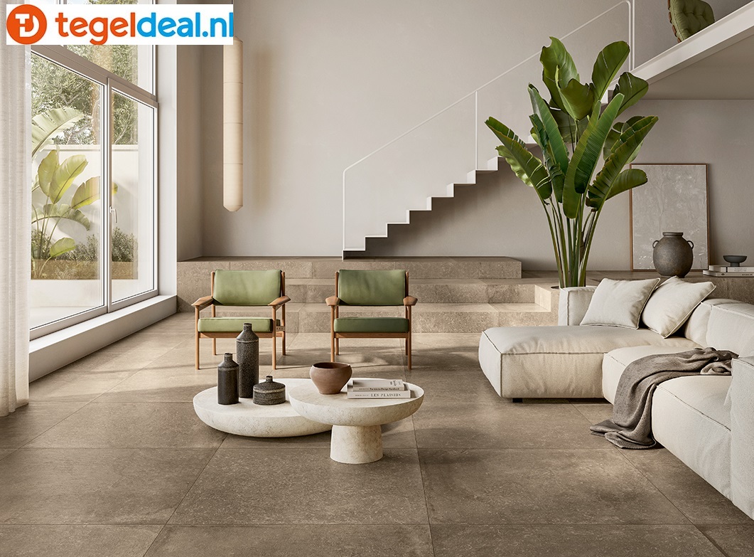 Isla Tiles, Stone Design TAUPE, 100x100 cm, art. 1006543, natuursteenlook tegels   