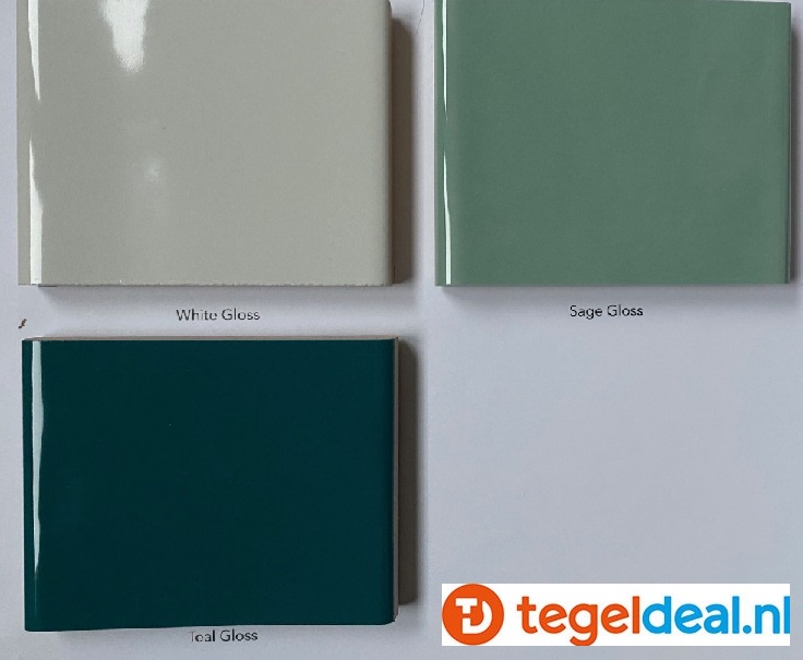 WOW Design, Grace TEAL GLOSS, 7,5x30 cm Oval, wandtegels 