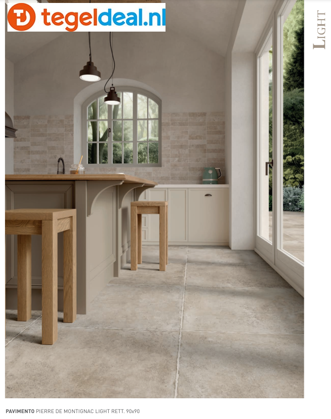 SIL Ceramiche, Pierre De Montignac Light, 60x90x2 cm, natuursteenlook terrastegels