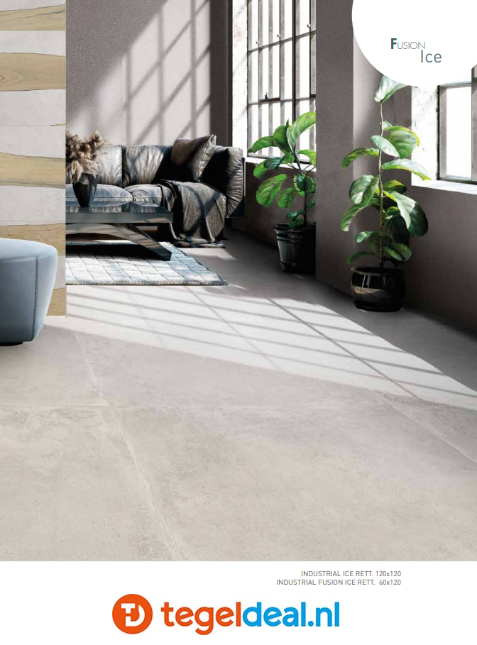 SIL Ceramiche, Industrial FUSION ICE, 120x120 cm, beton- houtlook tegels