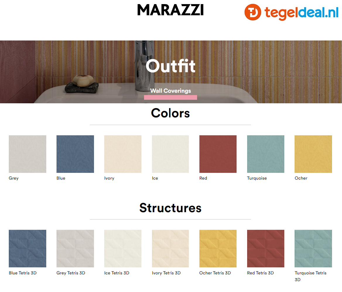 Marazzi Outfit, 25x76 cm kleurige wandtegels