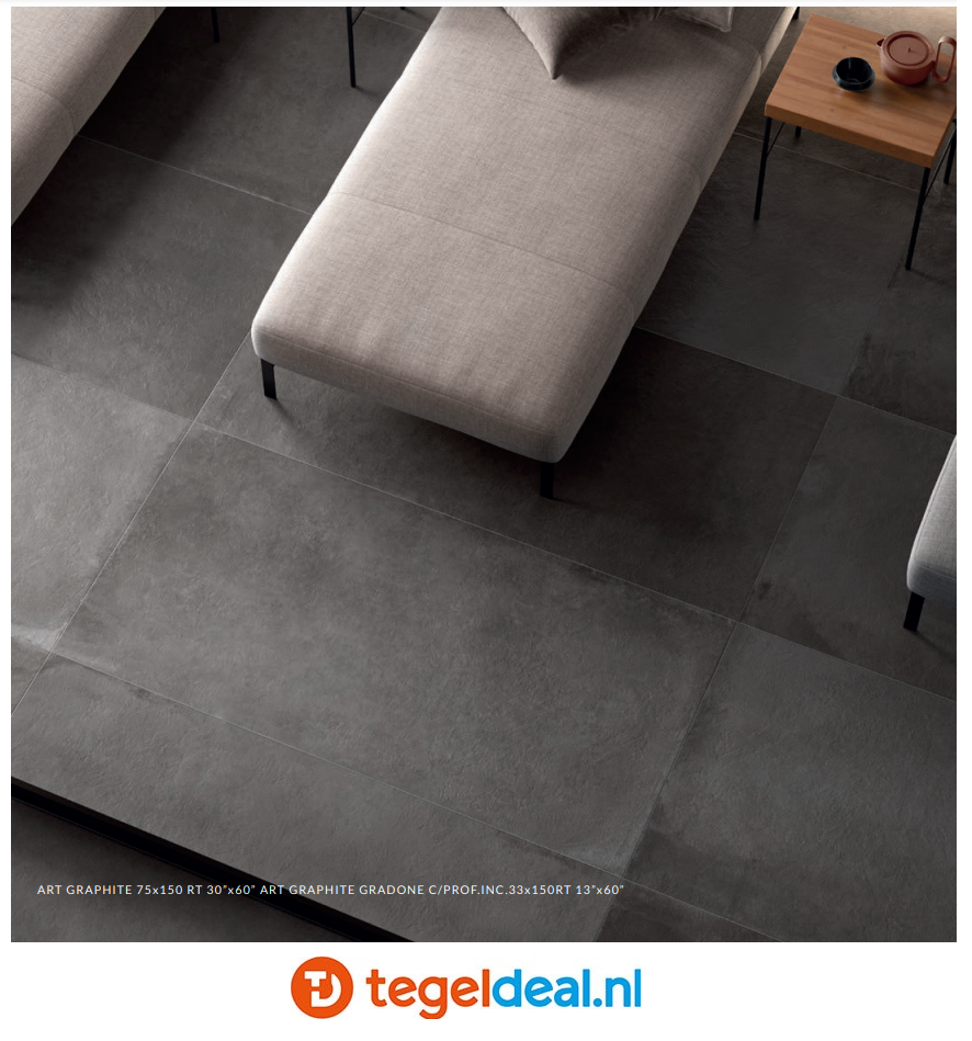 Supergres Art Graphite, 120x120 cm, A12G, betonlook tegels