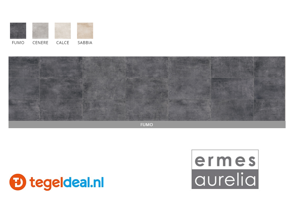 Ermes Aurelia, Domino Fumo, 30x60 cm, cementlook tegels