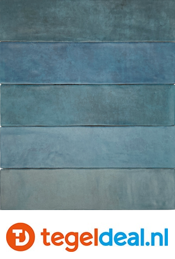 Revoir Paris, Atelier Bleu Marine, 6,2x25 cm mat, handvorm wandtegels  