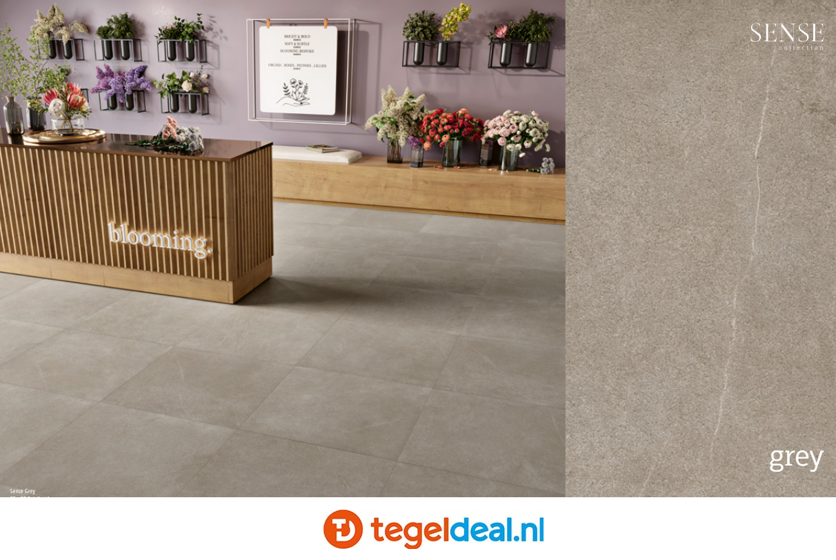 ACTIE - Love Tiles, Sense Grey, 60x60 cm - OP VOORRAAD 