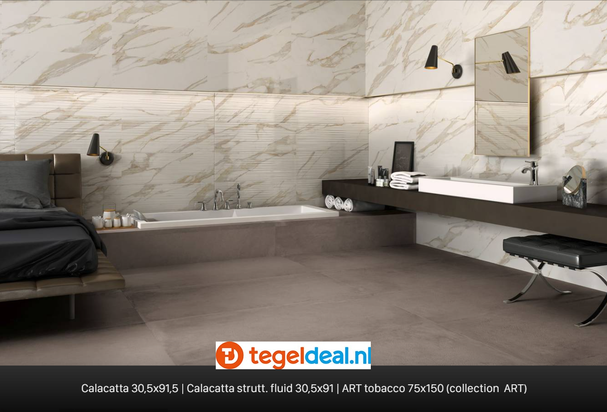 Supergres Purity of Marble, Calacatta Lux, 60x120 cm, marmerlook tegels