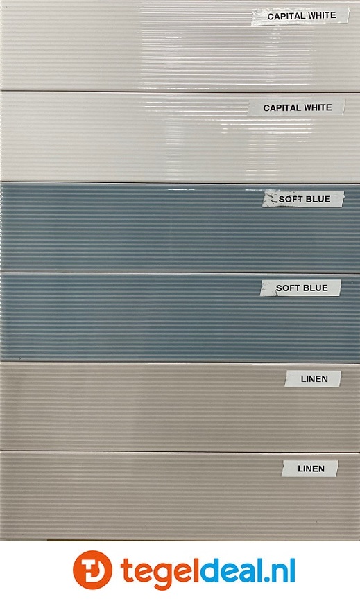 Stripes Gloss Linen, 6,5x26,1 cm, reliëf wandtegels