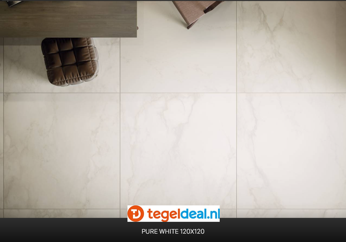 Supergres Purity of Marble, Pure White Lux, 60x120 cm, marmerlook tegels