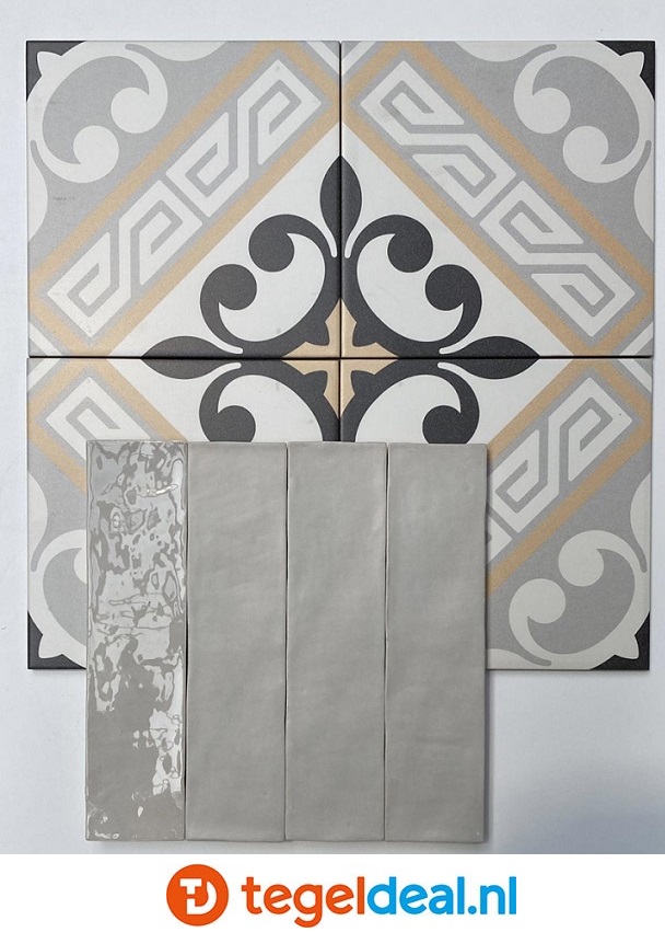 Revoir Paris, Atelier Gris, 6,2x25 cm mat, handvorm wandtegels