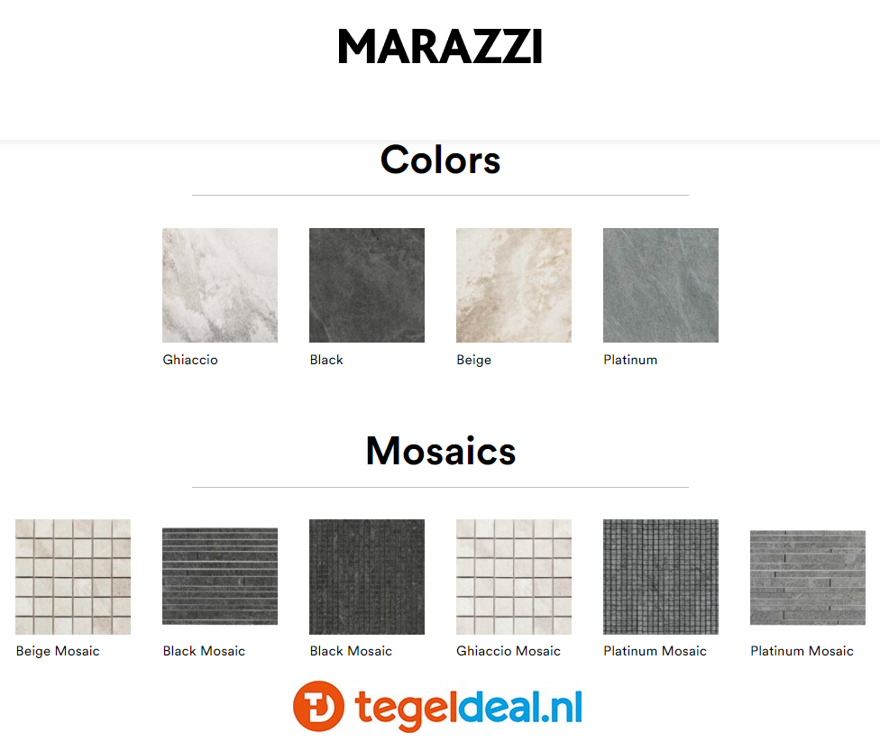 Marazzi, Mystone Quarzite, kwartsietsteenlook tegels - 4 kleuren - 5 formaten