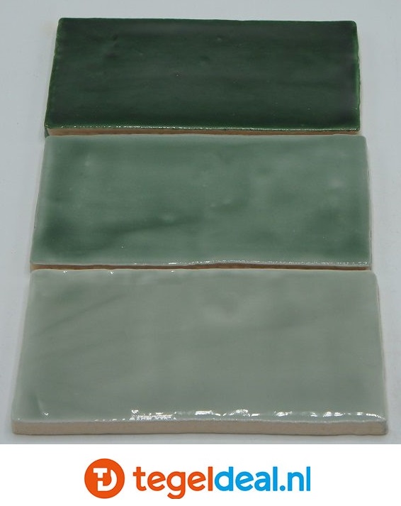 EMERALD GREEN, 7,5x15 cm, handvorm wandtegels - OP VOORRAAD 