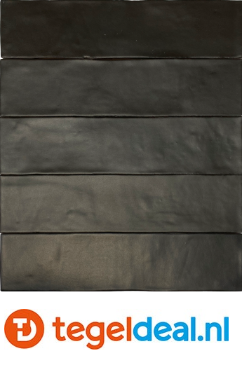 Revoir Paris, Atelier Noir, 6,2x25 cm mat, handvorm wandtegels