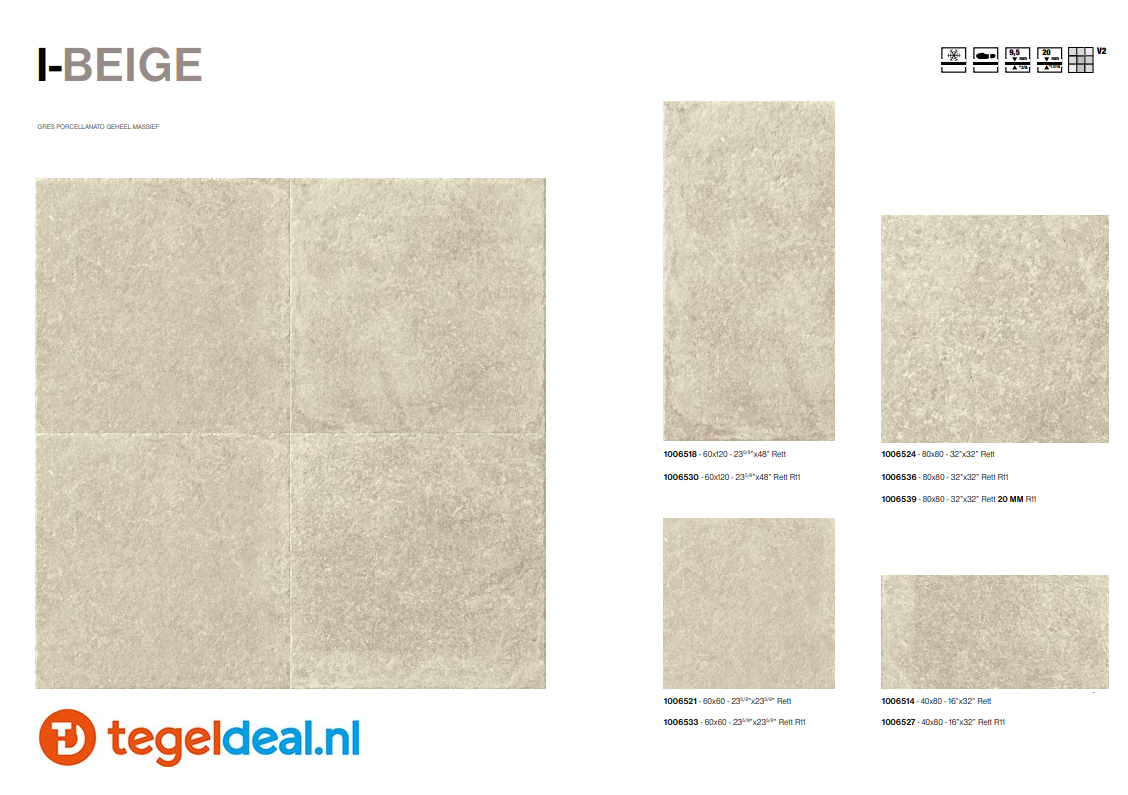 Isla Tiles, I-Stone BEIGE, 60x120 cm, art. 1006518, natuursteenlook tegels  