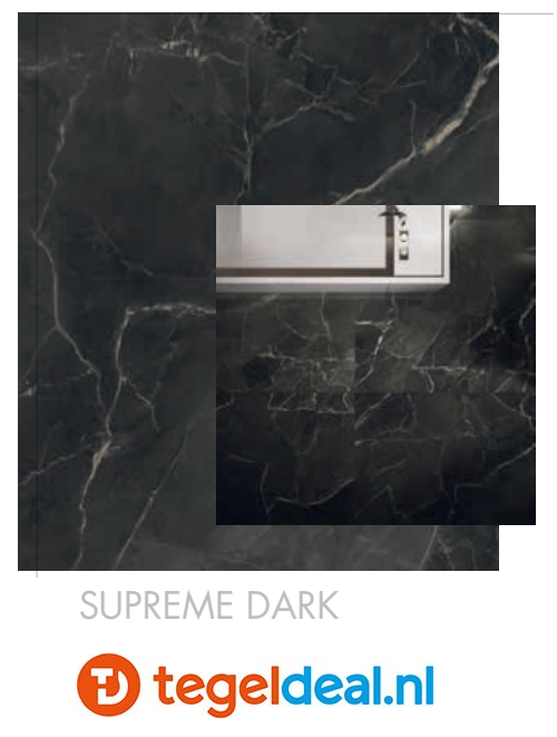 Supergres Purity of Marble, Supreme Dark Lux, 60x120 cm, marmerlook tegels