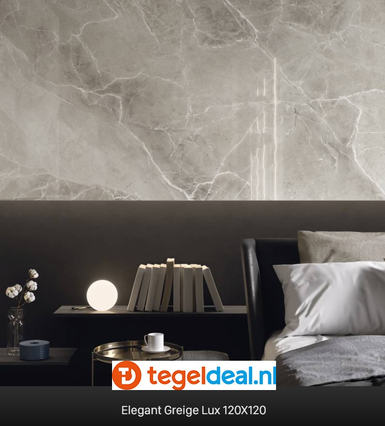 Supergres Purity of Marble, Elegant Greige Lux, 60x120 cm, marmerlook tegels