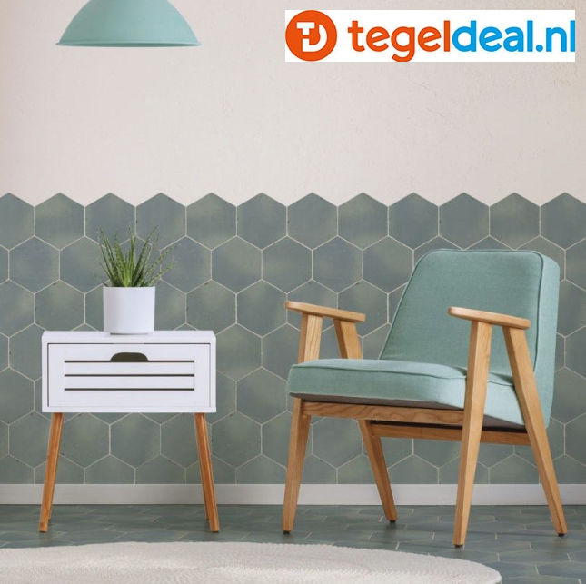 Nanda Tiles, Capri BETTINA BLUE, 14x16 cm, hexagon tegels